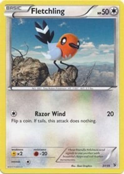 Fletchling Kalos Starter Set Pokemon card