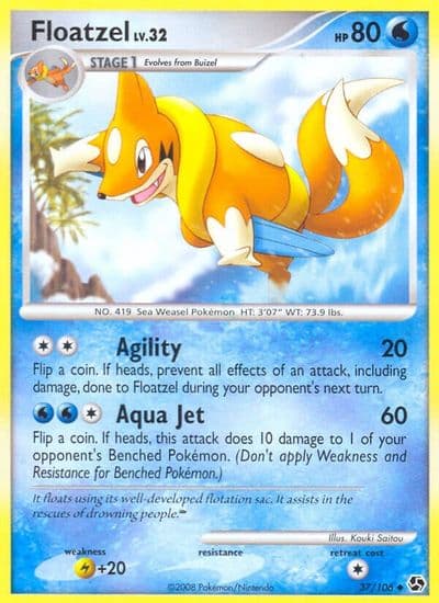 Floatzel Great Encounters Pokemon card