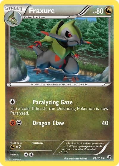 Fraxure Plasma Blast Pokemon card