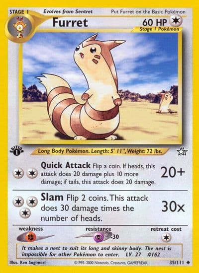 Furret Neo Genesis Pokemon card