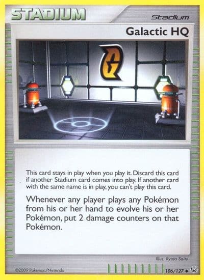 Galactic HQ Platinum Pokemon card