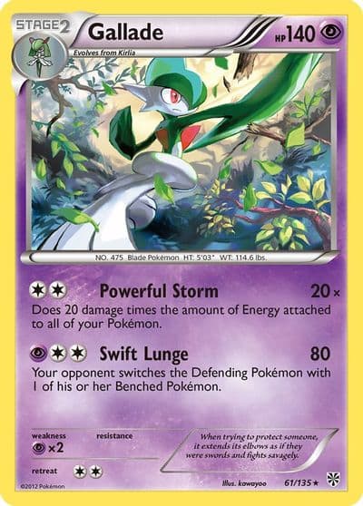 Gallade Plasma Storm Pokemon card