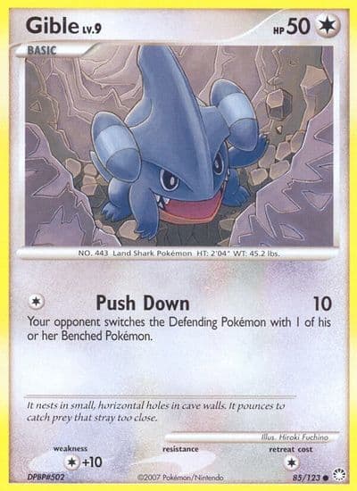 Gible Mysterious Treasures Pokemon card