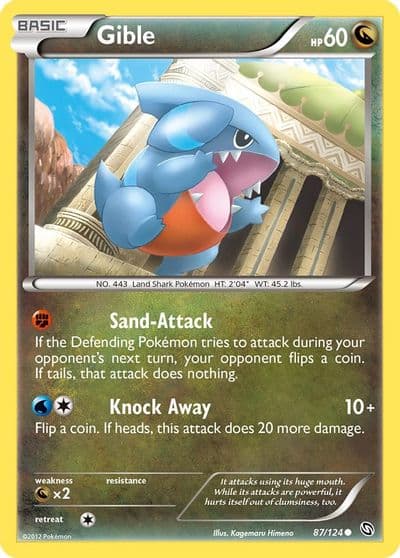 Gible (87) Dragons Exalted Pokemon card