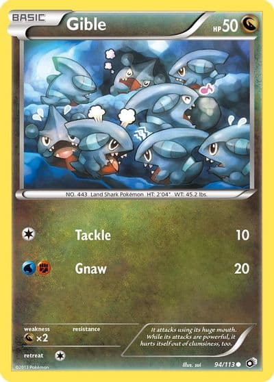 Gible Legendary Treasures Pokemon card