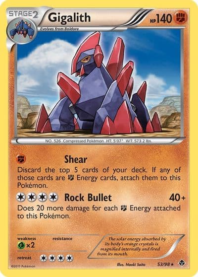 Gigalith Emerging Powers Pokemon card