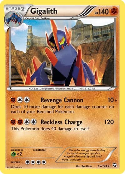 Gigalith Dragons Exalted Pokemon card