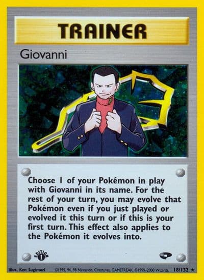 Giovanni (18) Gym Challenge Pokemon card