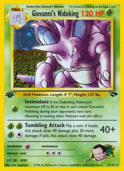 Giovanni's Nidoking Gym Challenge Pokemon card