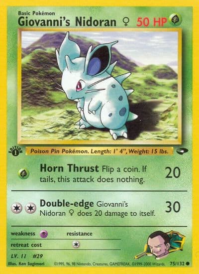 Giovanni's Nidoran F Gym Challenge Pokemon card