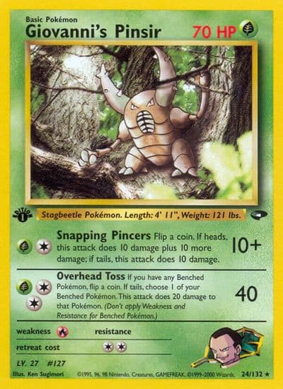 Giovanni's Pinsir Gym Challenge Pokemon card