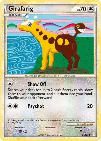 Girafarig HeartGold SoulSilver Pokemon card
