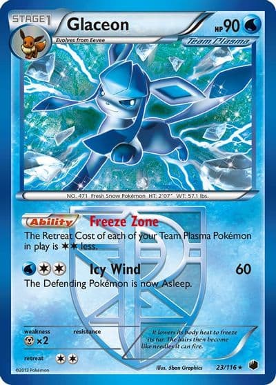 Glaceon (Team Plasma) Plasma Freeze Pokemon card