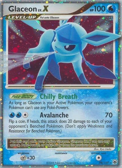 Glaceon LV.X Majestic Dawn Pokemon card