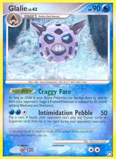 Glalie Mysterious Treasures Pokemon card