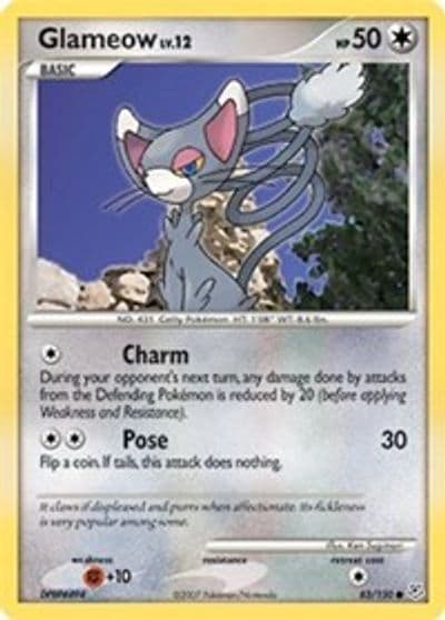 Glameow Diamond and Pearl Pokemon card