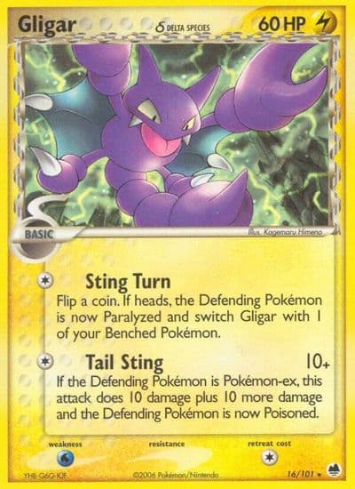 Gligar (Delta Species) Dragon Frontiers Pokemon card