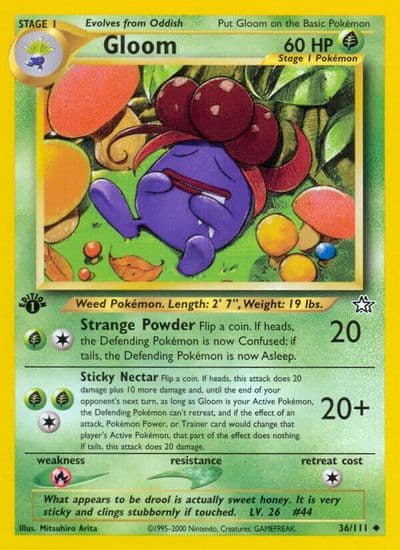 Gloom Neo Genesis Pokemon card