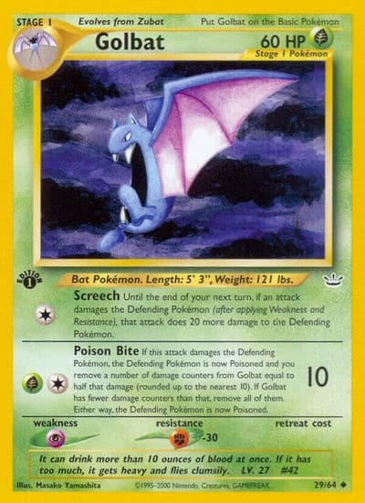 Golbat Neo Revelation Pokemon card