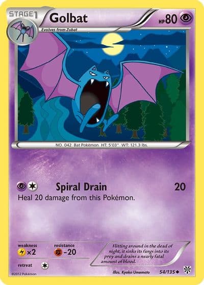 Golbat Plasma Storm Pokemon card