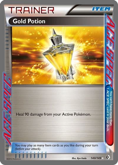 Gold Potion Boundaries Crossed Pokemon card