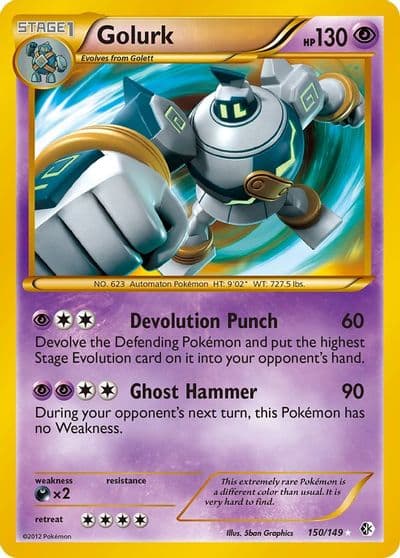 Golurk Boundaries Crossed Pokemon card