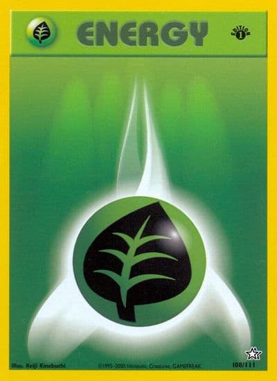 Grass Energy Neo Genesis Pokemon card