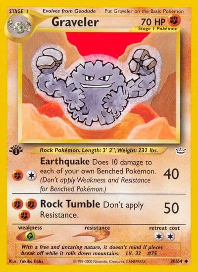 Graveler Neo Revelation Pokemon card