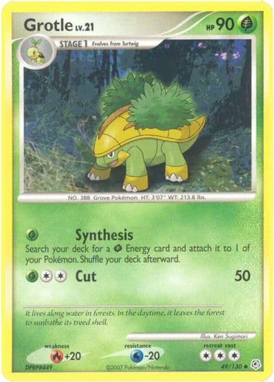 Grotle Diamond and Pearl Pokemon card