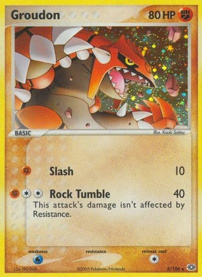 Groudon Emerald Pokemon card