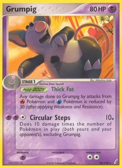 Grumpig Crystal Guardians Pokemon card