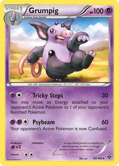 Grumpig XY Base Set Pokemon card
