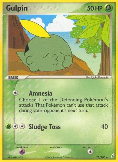 Gulpin Crystal Guardians Pokemon card