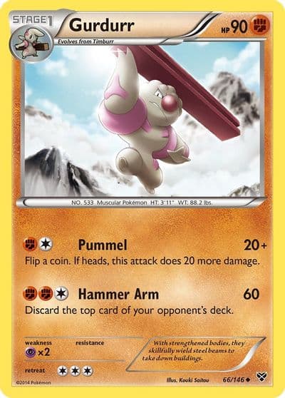 Gurdurr XY Base Set Pokemon card