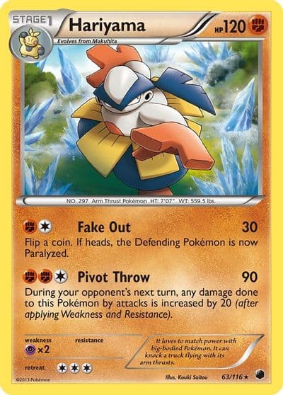 Hariyama Plasma Freeze Pokemon card