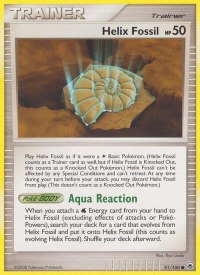 Helix Fossil Majestic Dawn Pokemon card