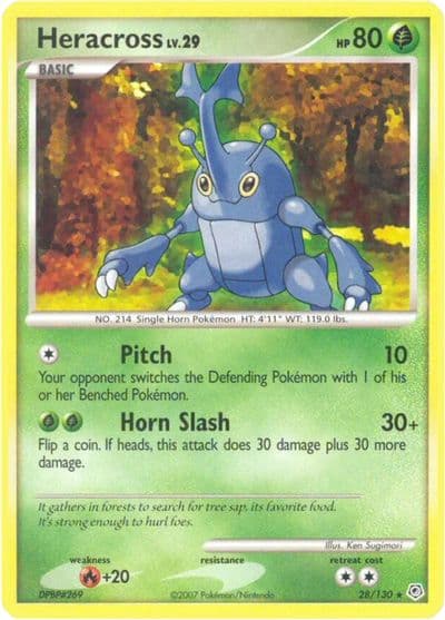Heracross Diamond and Pearl Pokemon card
