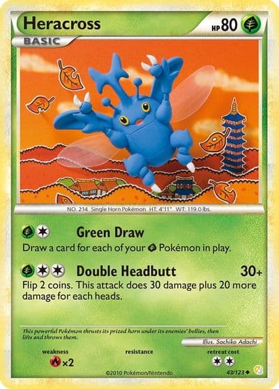 Heracross HeartGold SoulSilver Pokemon card