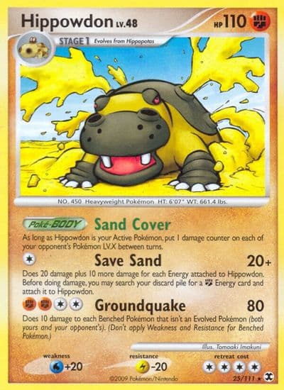 Hippowdon Rising Rivals Pokemon card