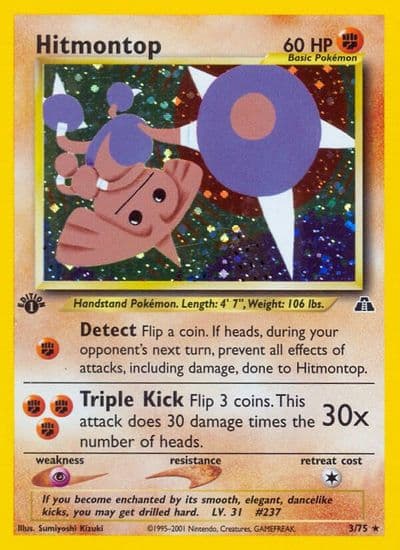 Hitmontop (3) Neo Discovery Pokemon card