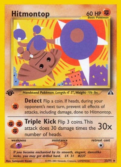 Hitmontop (22) Neo Discovery Pokemon card