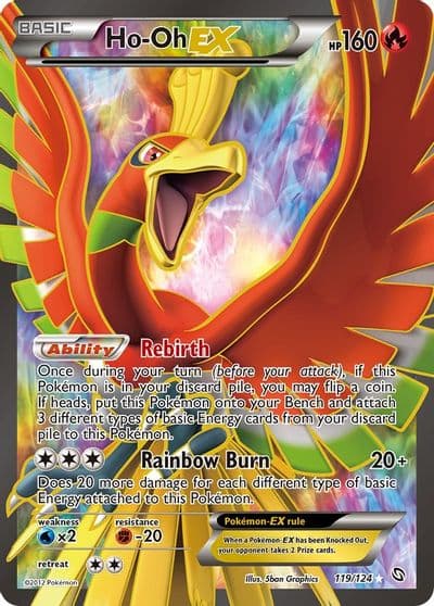 Ho-Oh Ex (119 Full Art) Dragons Exalted Pokemon card