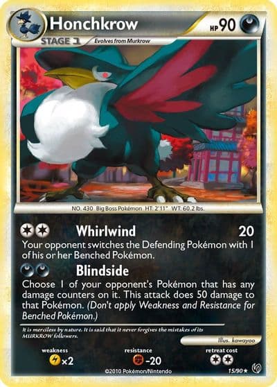 Honchkrow (15) Undaunted Pokemon card