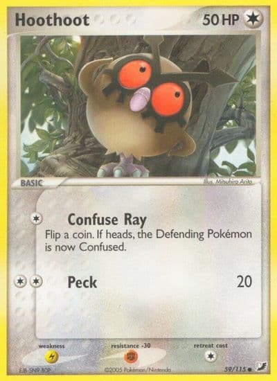 Hoothoot Unseen Forces Pokemon card