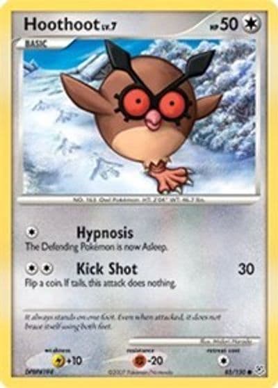 Hoothoot Diamond and Pearl Pokemon card