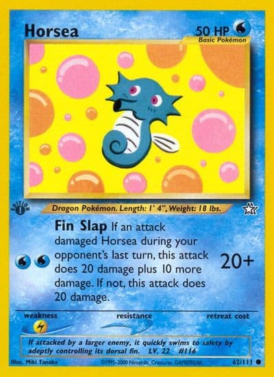 Horsea Neo Genesis Pokemon card