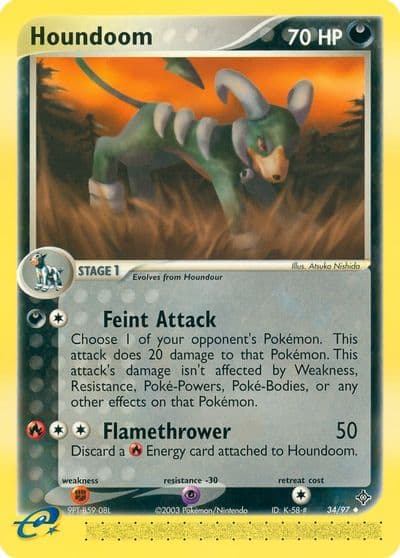 Houndoom Dragon Pokemon card