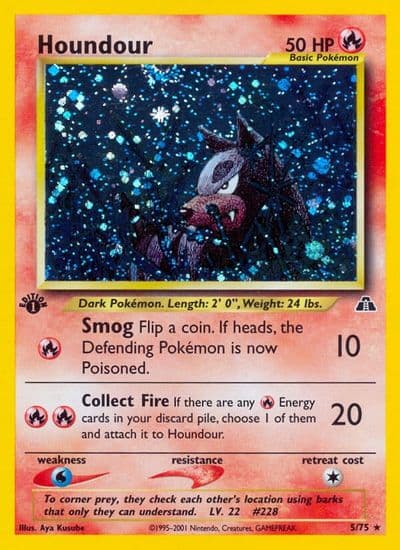 Houndour (5) Neo Discovery Pokemon card