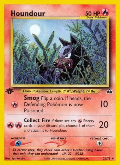 Houndour (24) Neo Discovery Pokemon card