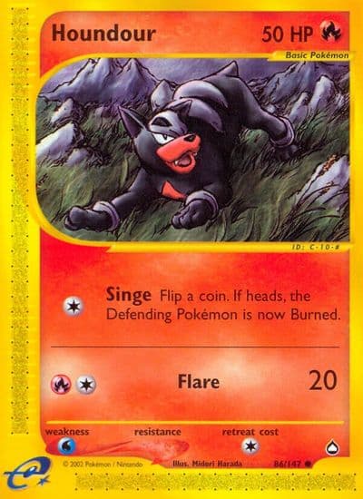 Houndour (86) Aquapolis Pokemon card